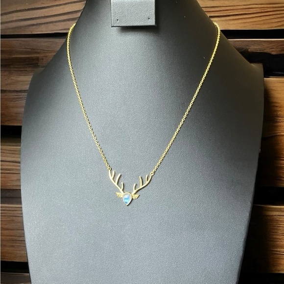 Moonstone Deer Head Necklace - Picture 3 of 6